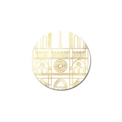 Gold Foil Notre Dame Church Paris Golf Ball Marker by Wegoenart