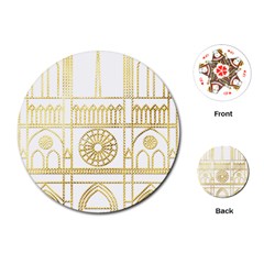 Gold Foil Notre Dame Church Paris Playing Cards (round) by Wegoenart