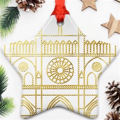 Gold Foil Notre Dame Church Paris Star Ornament (two Sides) by Wegoenart