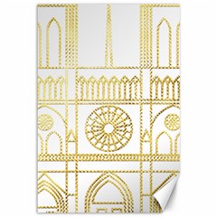 Gold Foil Notre Dame Church Paris Canvas 12  X 18  by Wegoenart