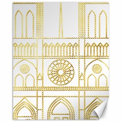 Gold Foil Notre Dame Church Paris Canvas 16  X 20  by Wegoenart