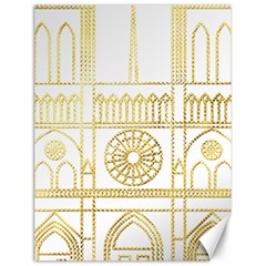 Gold Foil Notre Dame Church Paris Canvas 18  X 24  by Wegoenart