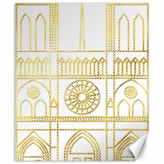 Gold Foil Notre Dame Church Paris Canvas 20  X 24  by Wegoenart