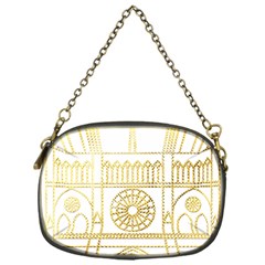 Gold Foil Notre Dame Church Paris Chain Purse (one Side) by Wegoenart