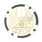 Gold Foil Notre Dame Church Paris Poker Chip Card Guard (10 pack) Front