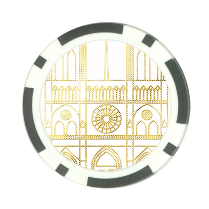 Gold Foil Notre Dame Church Paris Poker Chip Card Guard (10 pack)