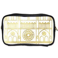 Gold Foil Notre Dame Church Paris Toiletries Bag (two Sides) by Wegoenart