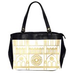 Gold Foil Notre Dame Church Paris Oversize Office Handbag (2 Sides) Front