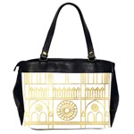 Gold Foil Notre Dame Church Paris Oversize Office Handbag (2 Sides) Back