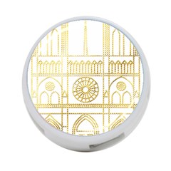 Gold Foil Notre Dame Church Paris 4-port Usb Hub (one Side) by Wegoenart