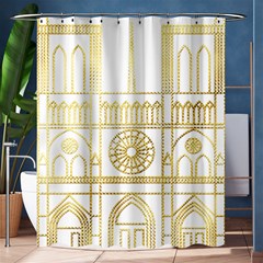 Gold Foil Notre Dame Church Paris Shower Curtain 60  X 72  (medium)  by Wegoenart