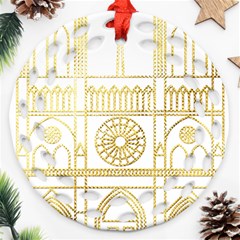 Gold Foil Notre Dame Church Paris Ornament (round Filigree) by Wegoenart