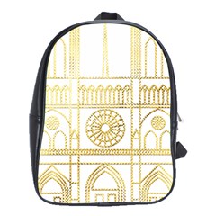 Gold Foil Notre Dame Church Paris School Bag (xl) by Wegoenart