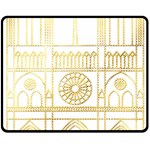 Gold Foil Notre Dame Church Paris Double Sided Fleece Blanket (Medium)  58.8 x47.4  Blanket Front