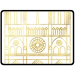 Gold Foil Notre Dame Church Paris Double Sided Fleece Blanket (Large)  80 x60  Blanket Front