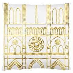 Gold Foil Notre Dame Church Paris Standard Flano Cushion Case (one Side) by Wegoenart