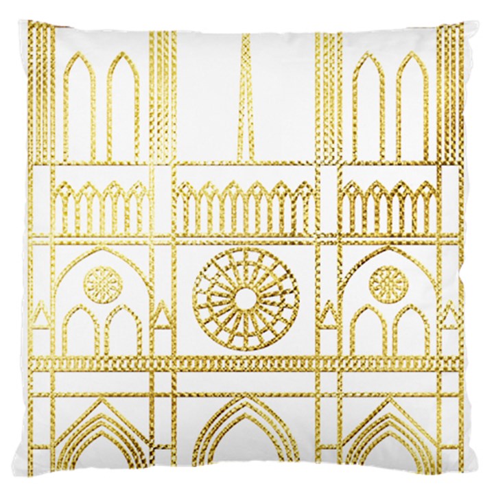 Gold Foil Notre Dame Church Paris Standard Flano Cushion Case (One Side)