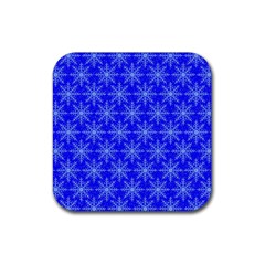 Snowflake Digital Paper Rubber Coaster (square)  by Wegoenart