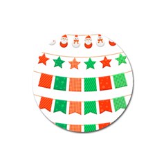 Christmas Bunting Banners Tassel Magnet 3  (round) by Wegoenart