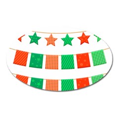 Christmas Bunting Banners Tassel Oval Magnet by Wegoenart