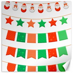 Christmas Bunting Banners Tassel Canvas 12  X 12  by Wegoenart