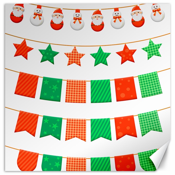 Christmas Bunting Banners Tassel Canvas 12  x 12 