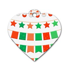 Christmas Bunting Banners Tassel Dog Tag Heart (two Sides) by Wegoenart