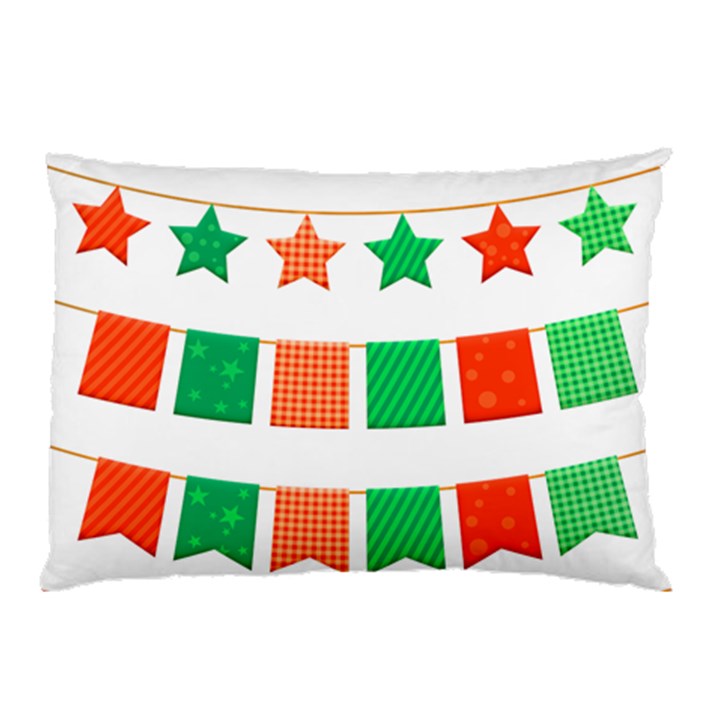 Christmas Bunting Banners Tassel Pillow Case