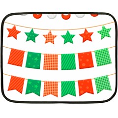 Christmas Bunting Banners Tassel Fleece Blanket (mini) by Wegoenart