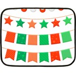 Christmas Bunting Banners Tassel Double Sided Fleece Blanket (Mini)  35 x27  Blanket Back