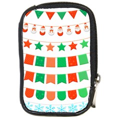 Christmas Bunting Banners Tassel Compact Camera Leather Case by Wegoenart