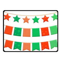 Christmas Bunting Banners Tassel Fleece Blanket (small) by Wegoenart