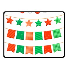 Christmas Bunting Banners Tassel Double Sided Fleece Blanket (small)  by Wegoenart