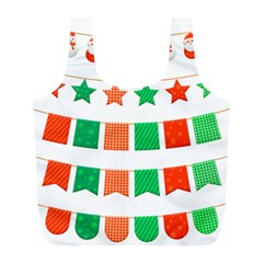 Christmas Bunting Banners Tassel Full Print Recycle Bag (l)