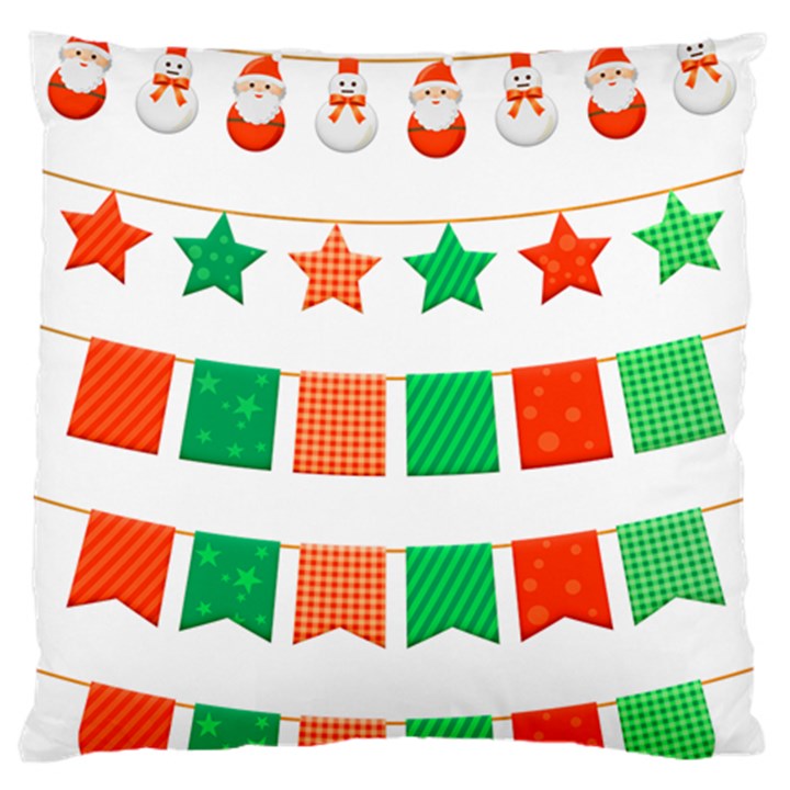 Christmas Bunting Banners Tassel Large Flano Cushion Case (Two Sides)