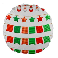 Christmas Bunting Banners Tassel Large 18  Premium Flano Round Cushions by Wegoenart