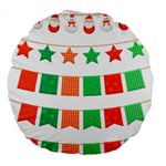 Christmas Bunting Banners Tassel Large 18  Premium Flano Round Cushions Back