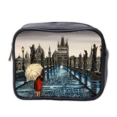 Rain In Prague Mini Toiletries Bag (two Sides) by ArtByThree