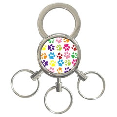 Paw Print Paw Prints Background 3-ring Key Chains by Wegoenart