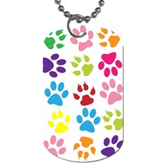 Paw Print Paw Prints Background Dog Tag (two Sides) by Wegoenart