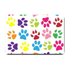 Paw Print Paw Prints Background Small Doormat  by Wegoenart