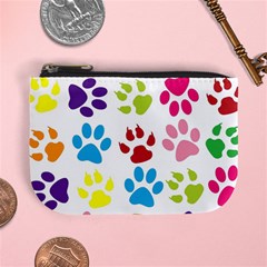 Paw Print Paw Prints Background Mini Coin Purse by Wegoenart