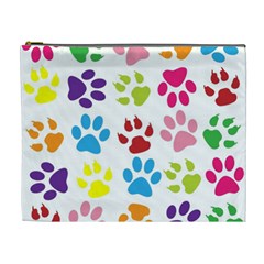 Paw Print Paw Prints Background Cosmetic Bag (xl) by Wegoenart