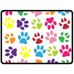 Paw Print Paw Prints Background Fleece Blanket (large)  by Wegoenart