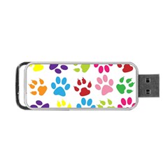 Paw Print Paw Prints Background Portable Usb Flash (two Sides) by Wegoenart