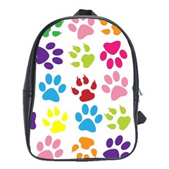 Paw Print Paw Prints Background School Bag (xl) by Wegoenart