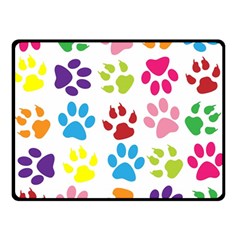 Paw Print Paw Prints Background Double Sided Fleece Blanket (small)  by Wegoenart