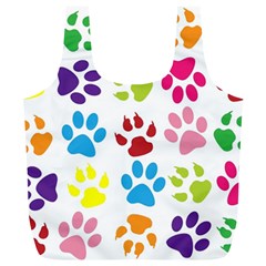 Paw Print Paw Prints Background Full Print Recycle Bag (xl) by Wegoenart