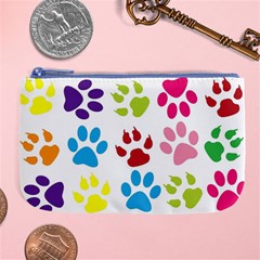 Paw Print Paw Prints Background Large Coin Purse by Wegoenart