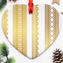 Lace Gold Euclidean Vector Ornament (Heart)